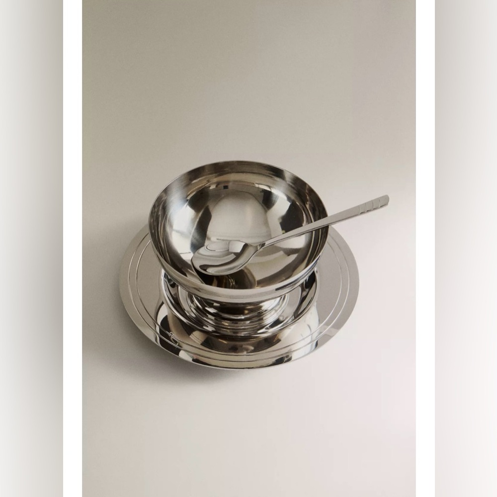 Zara Home New Shiny Metal Dessert Cup Set - NWT